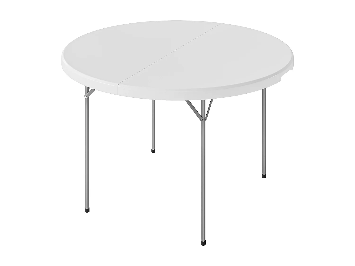 Tavolo da campeggio rotondo 120x120x74 cm bianco
