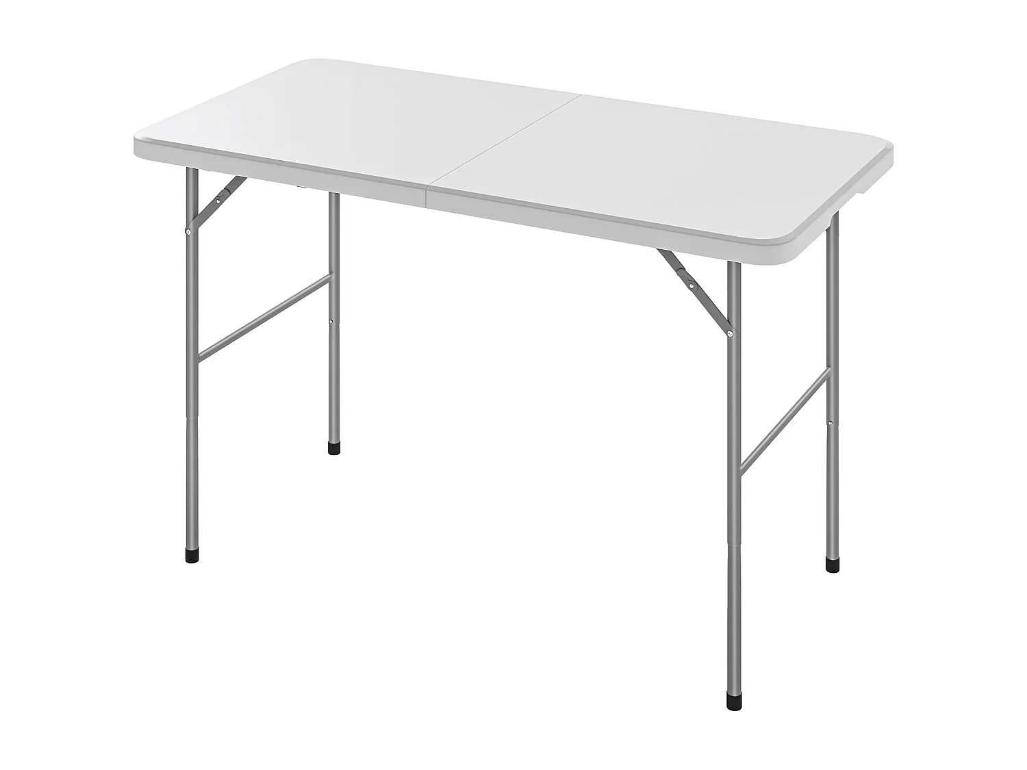 Tavolo da campeggio pieghevole hdpe 120x60x74 cm bianco