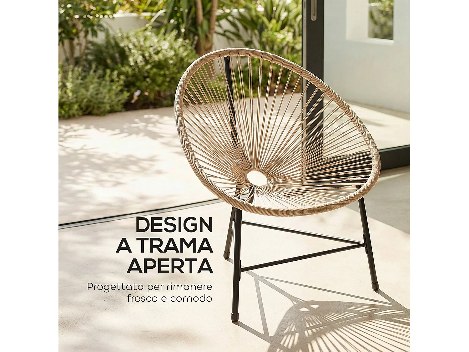 Set 2 sedie acapulco in rattan pe 72x68x81cm color legno