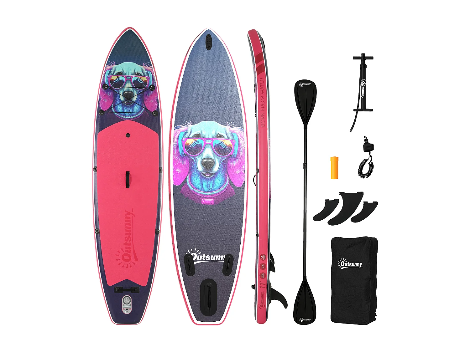Sup gonfiabile con accessori 335x82x15 cm blu e rosa