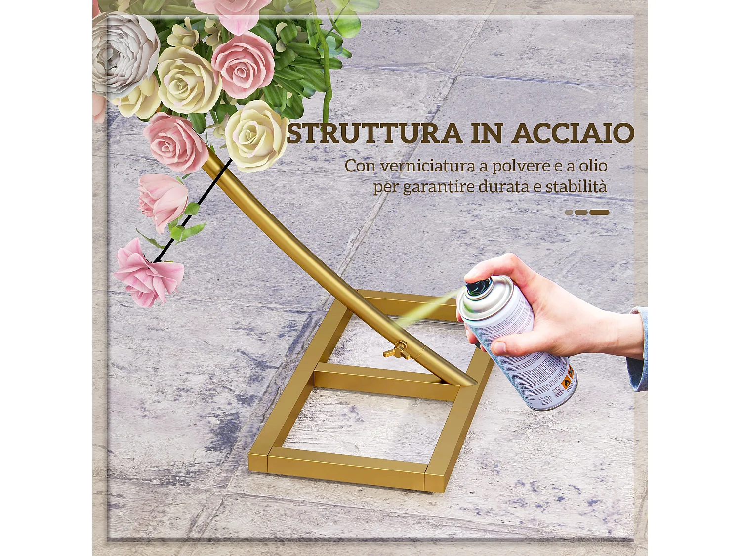 Arco da giardino in acciaio per palloncini e piante oro
