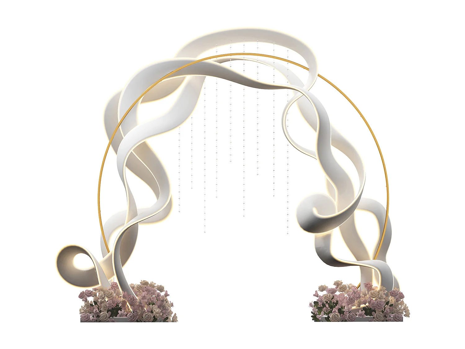 Arco da giardino in acciaio per palloncini e piante oro