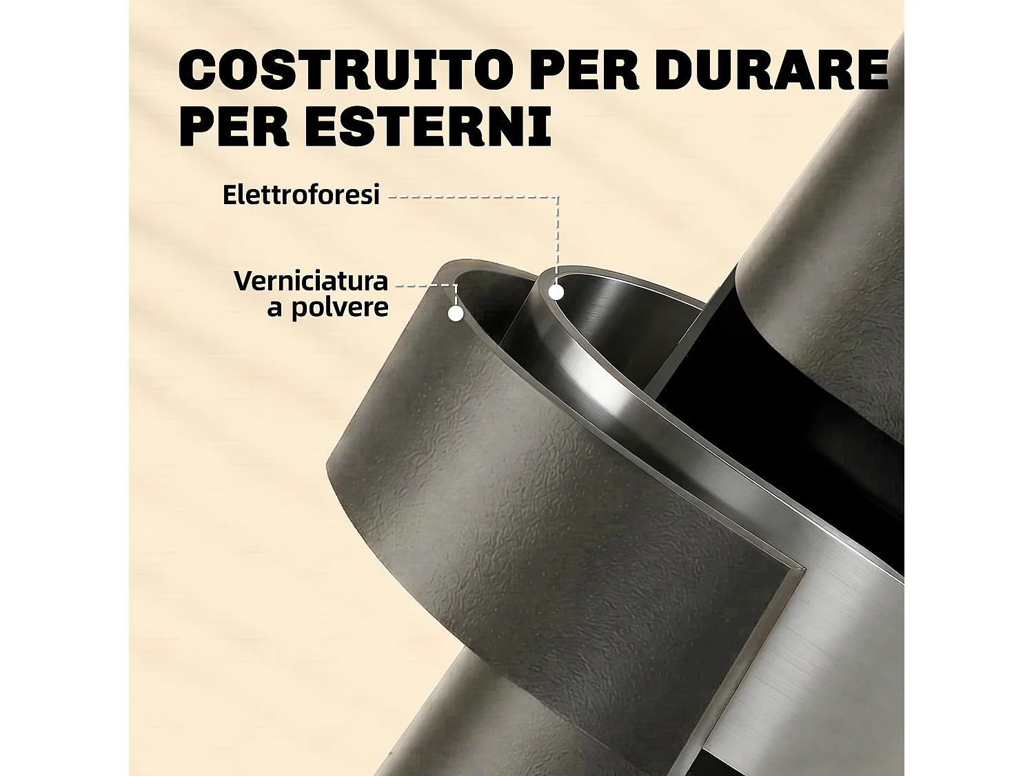 Set bistrò da esterno pieghevole in metallo nero
