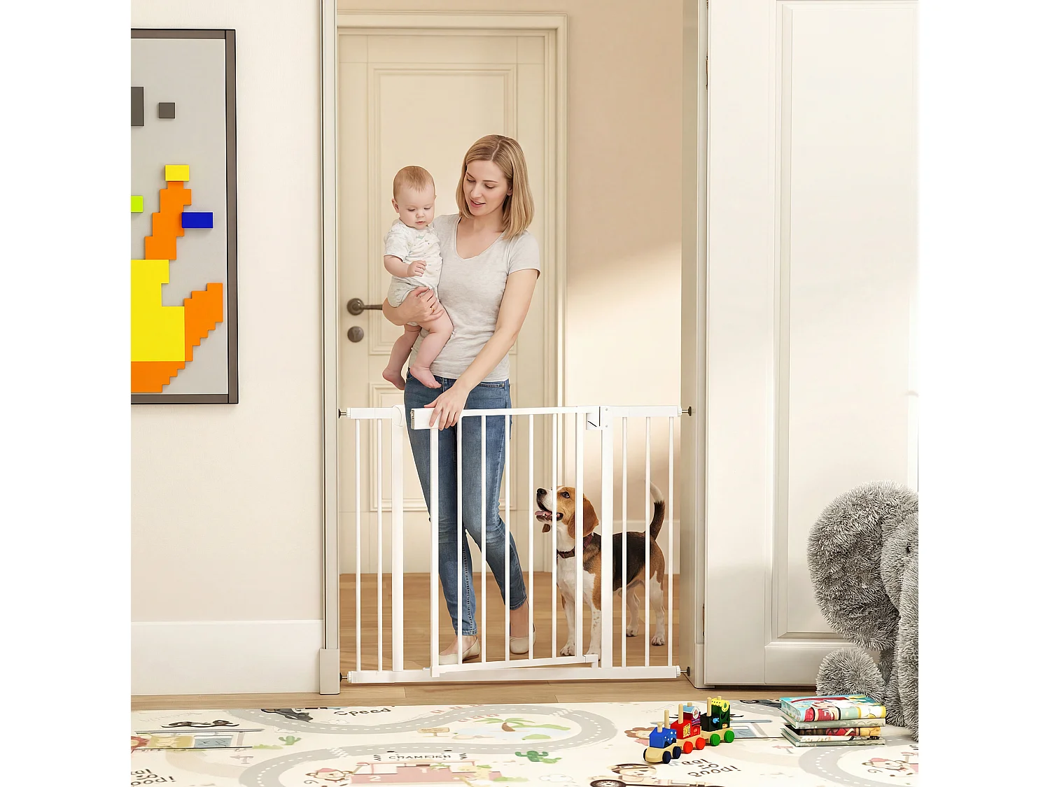 Cancellino di sicurezza per bambini e animali 76-103x76 cm bianco