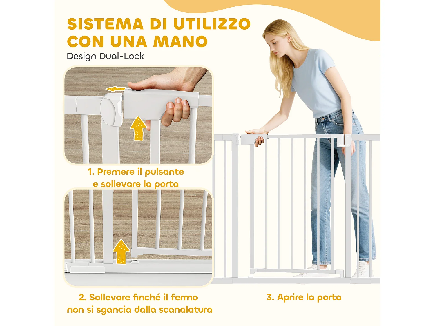 Cancellino di sicurezza per bambini e animali 76-103x76 cm bianco