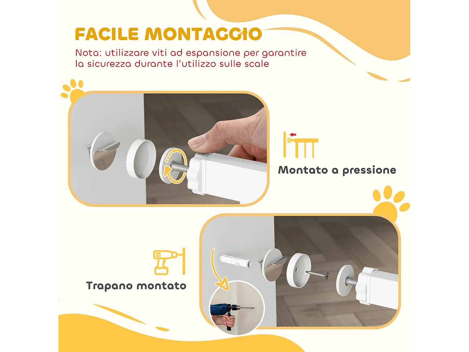 Cancellino di sicurezza per bambini e animali 76-103x76 cm bianco