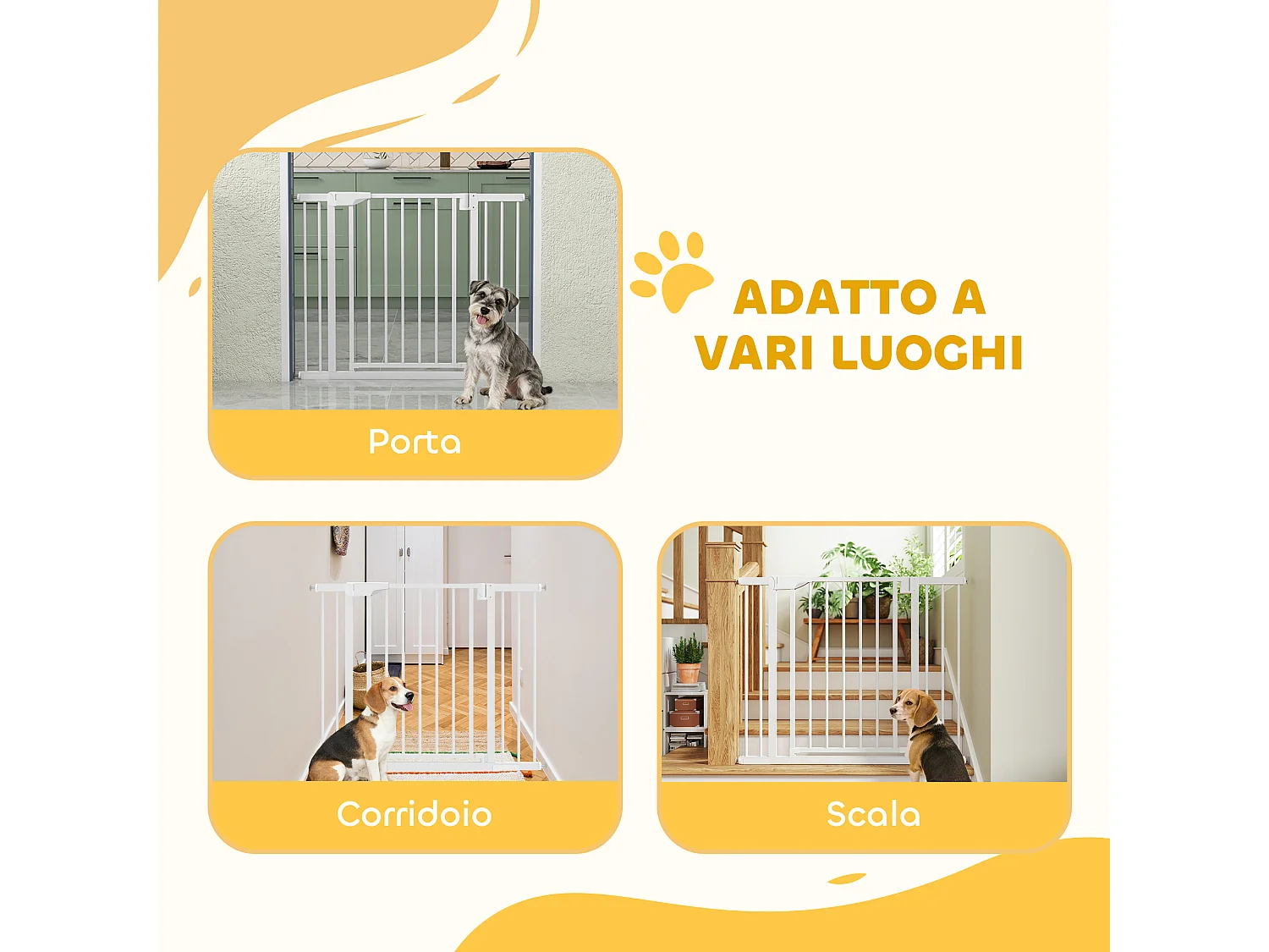 Cancellino di sicurezza per bambini e animali 76-103x76 cm bianco