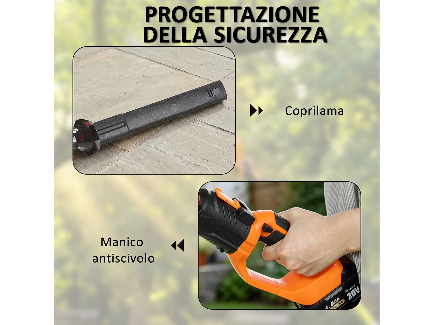Tagliasiepi telescopico a batteria 18v in alluminio arancione