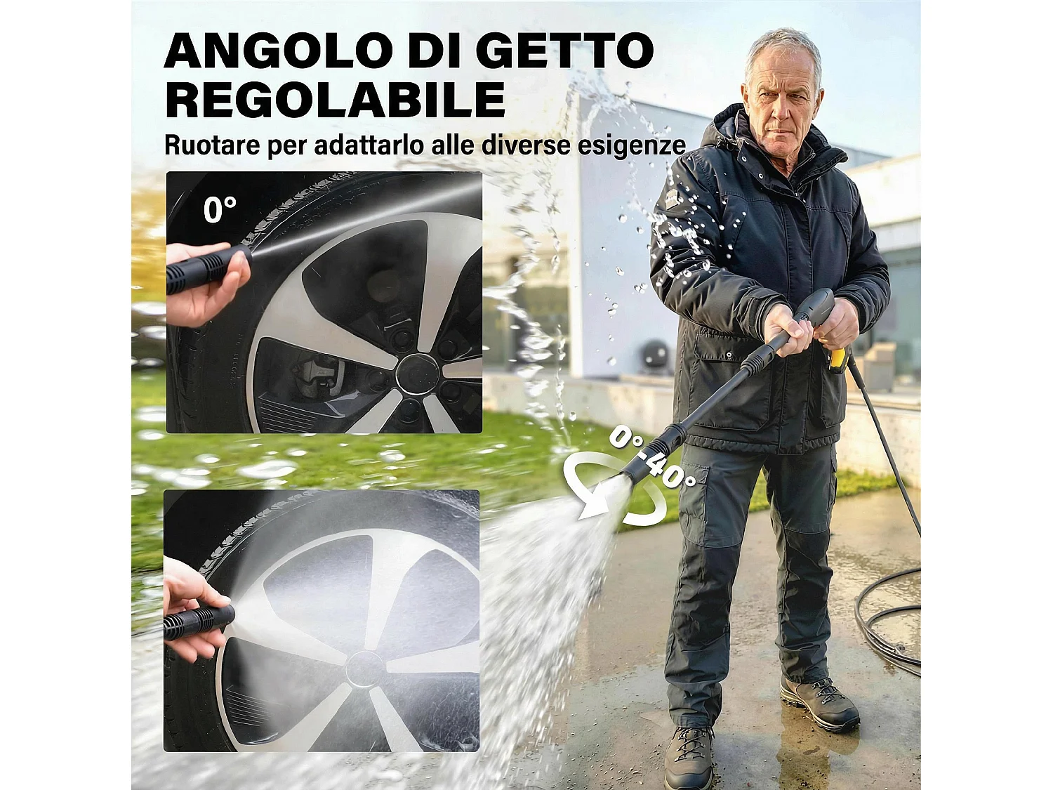 Idropulitrice elettrica portatile 1600w in plastica giallo