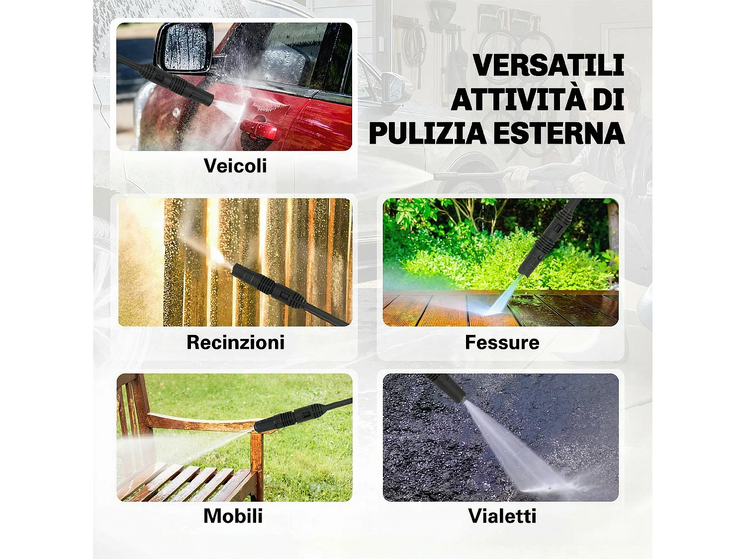 Idropulitrice elettrica portatile 1600w in plastica giallo