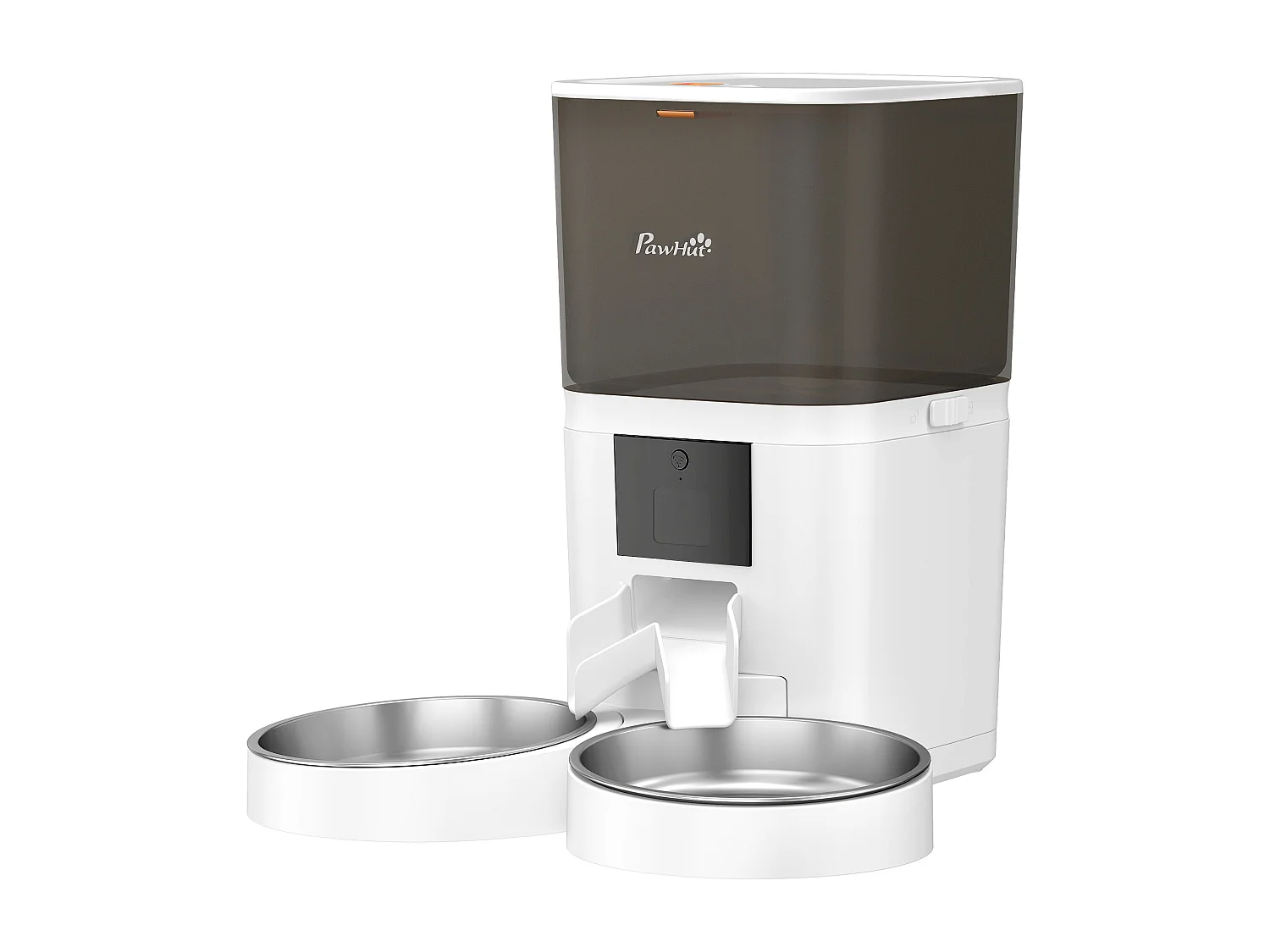Distributore automatico cibo wifi app 2 ciotole in acciaio inox bianco