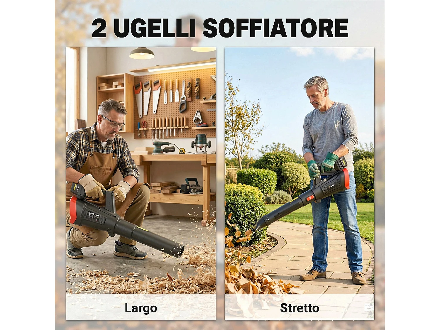 Soffiatore da giardino con tre velocità leggero