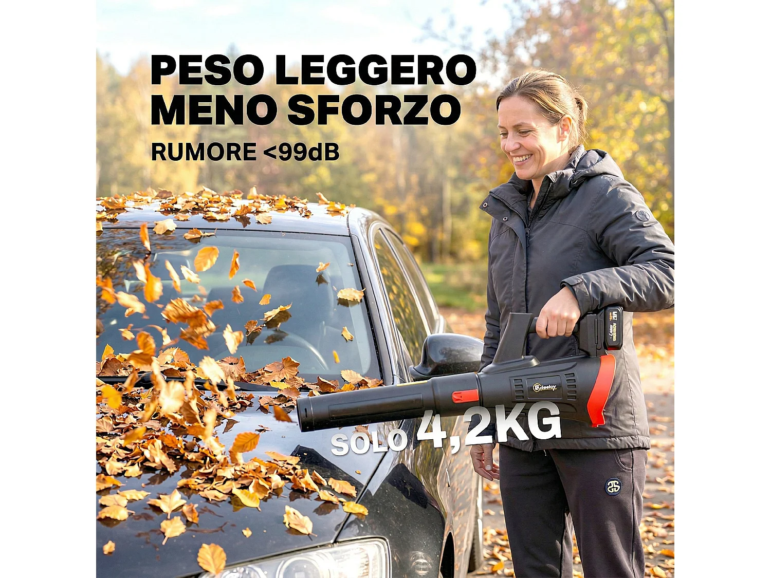 Soffiatore da giardino con tre velocità leggero