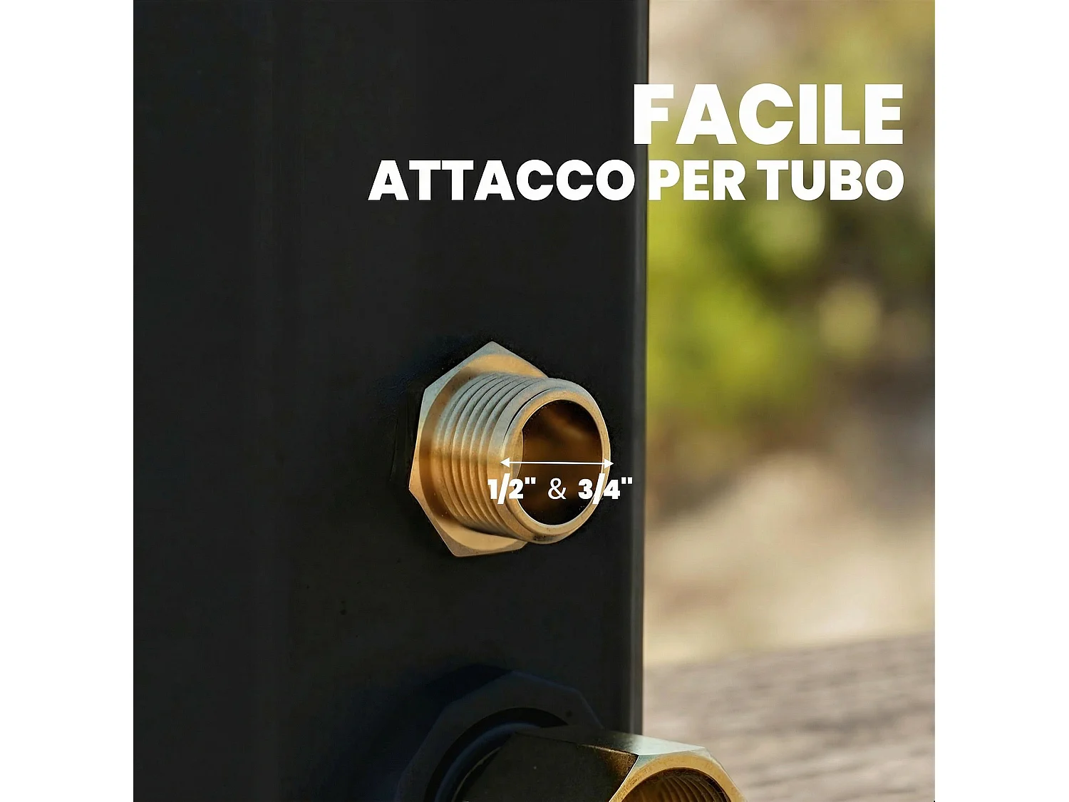 Doccia solare con due soffioni in pvc nero