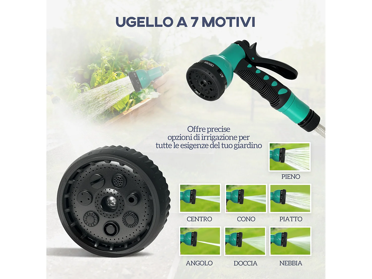 Avvolgitubo automatico da giardino retrattile verde e grigio chiaro