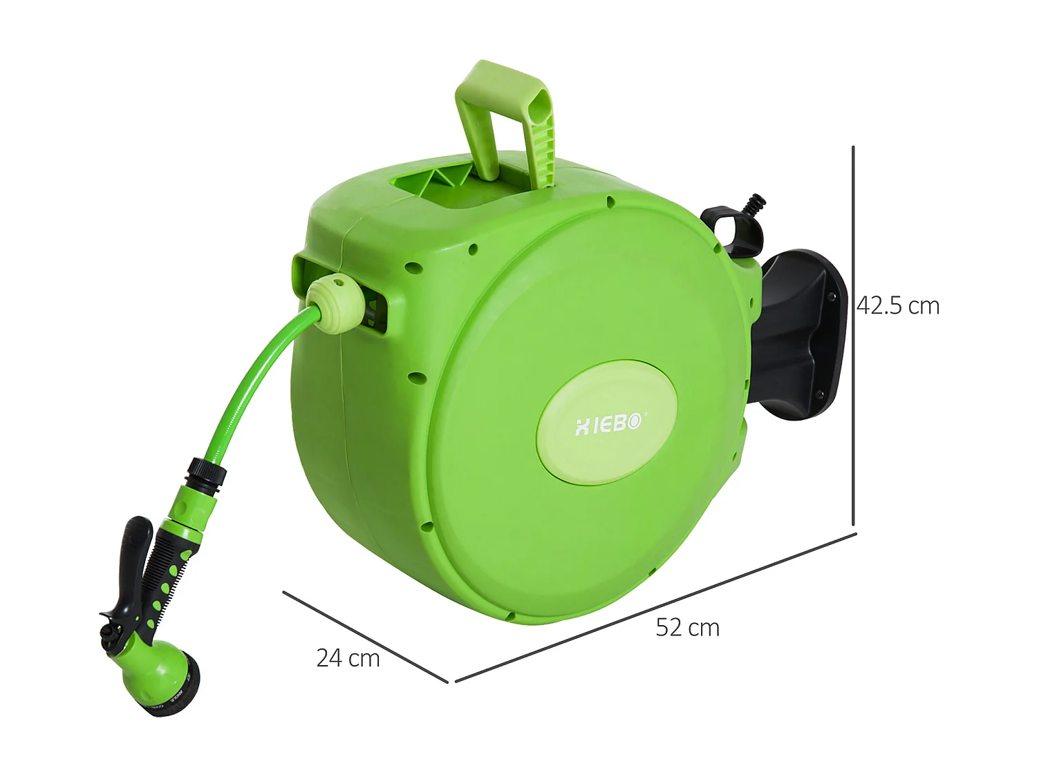 Rullo avvolgitubo automatico con ugello multifunzione da giardino 20 m