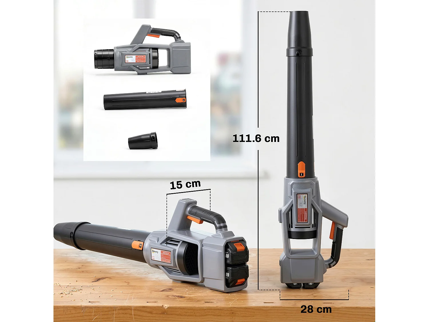 Soffiatore per foglie cordless 36v plastica verde