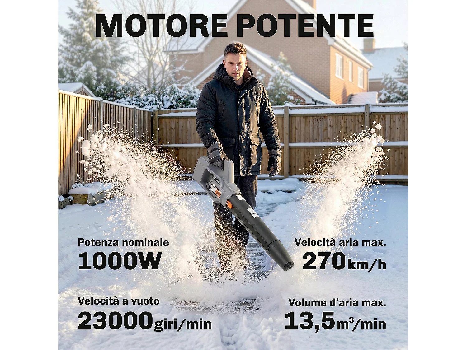 Soffiatore per foglie cordless 36v plastica verde
