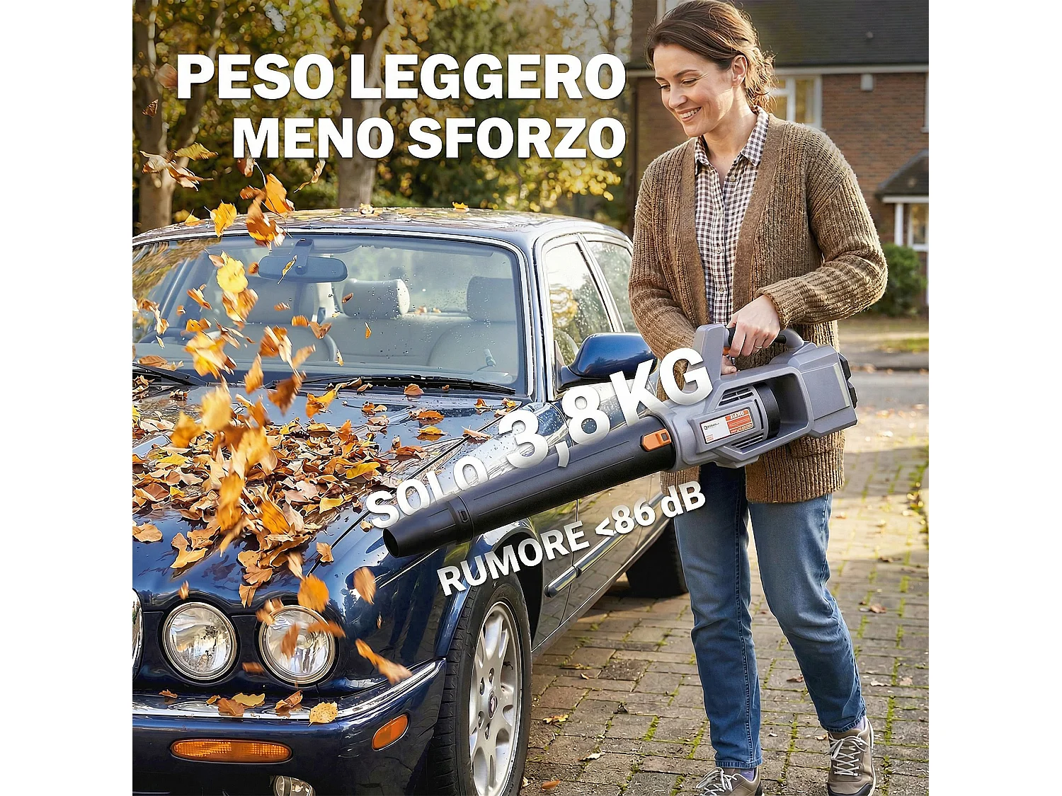 Soffiatore per foglie cordless 36v plastica verde