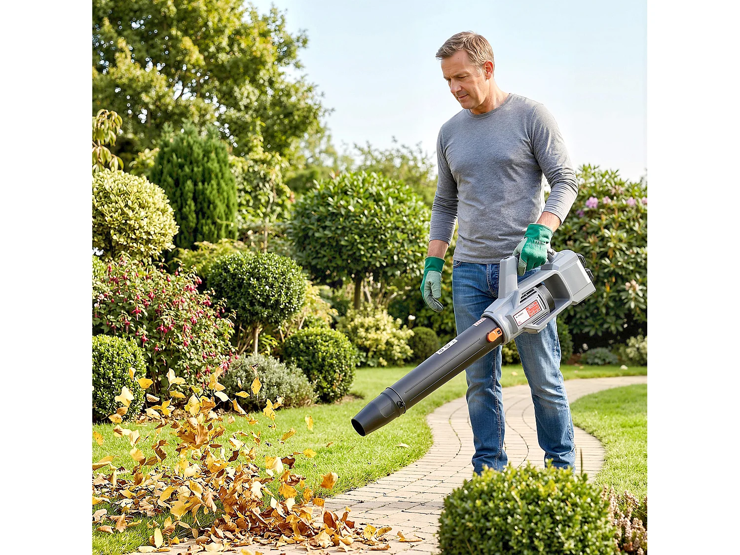 Soffiatore per foglie cordless 36v plastica verde