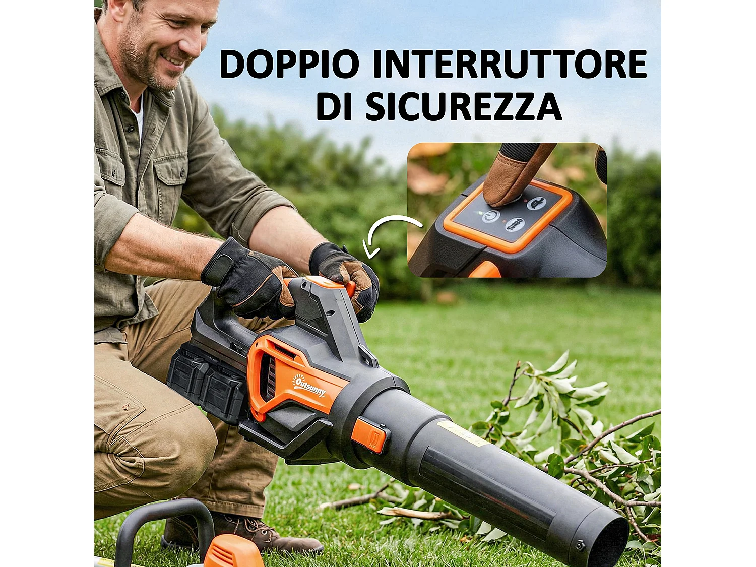 Soffiatore senza fili con due batterie