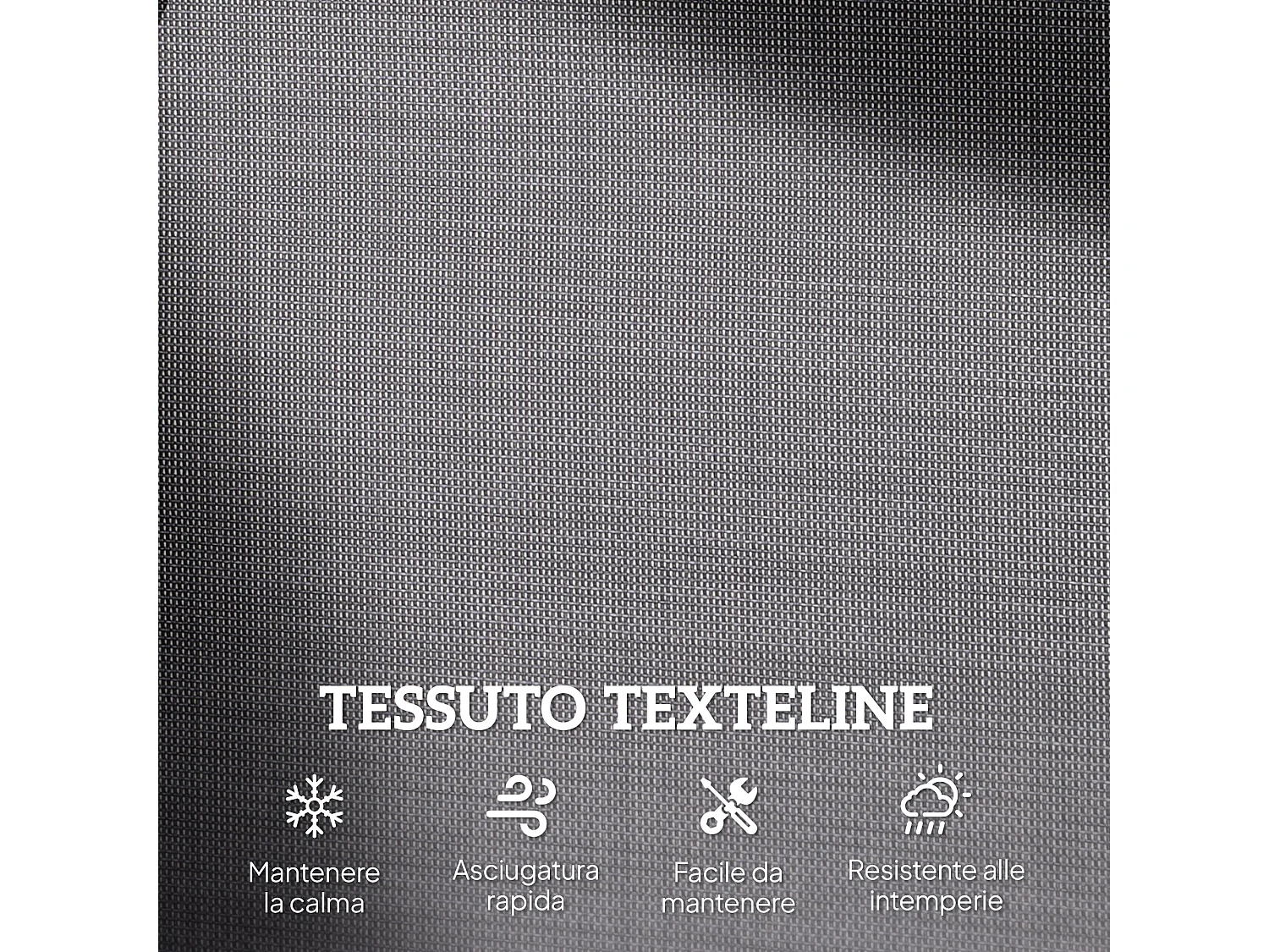 Panchina a dondolo 2 posti da esterno in metallo e texteline grigio