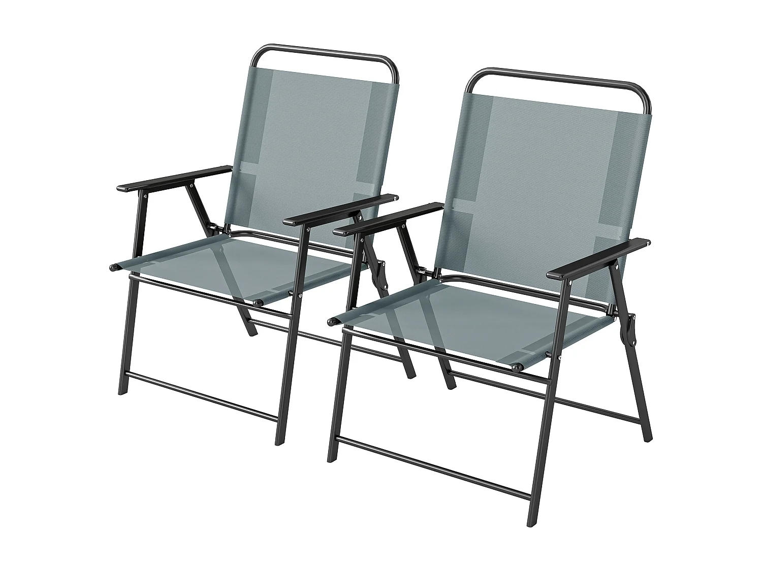 Set di sedie da giardino pieghevoli in rete grigio