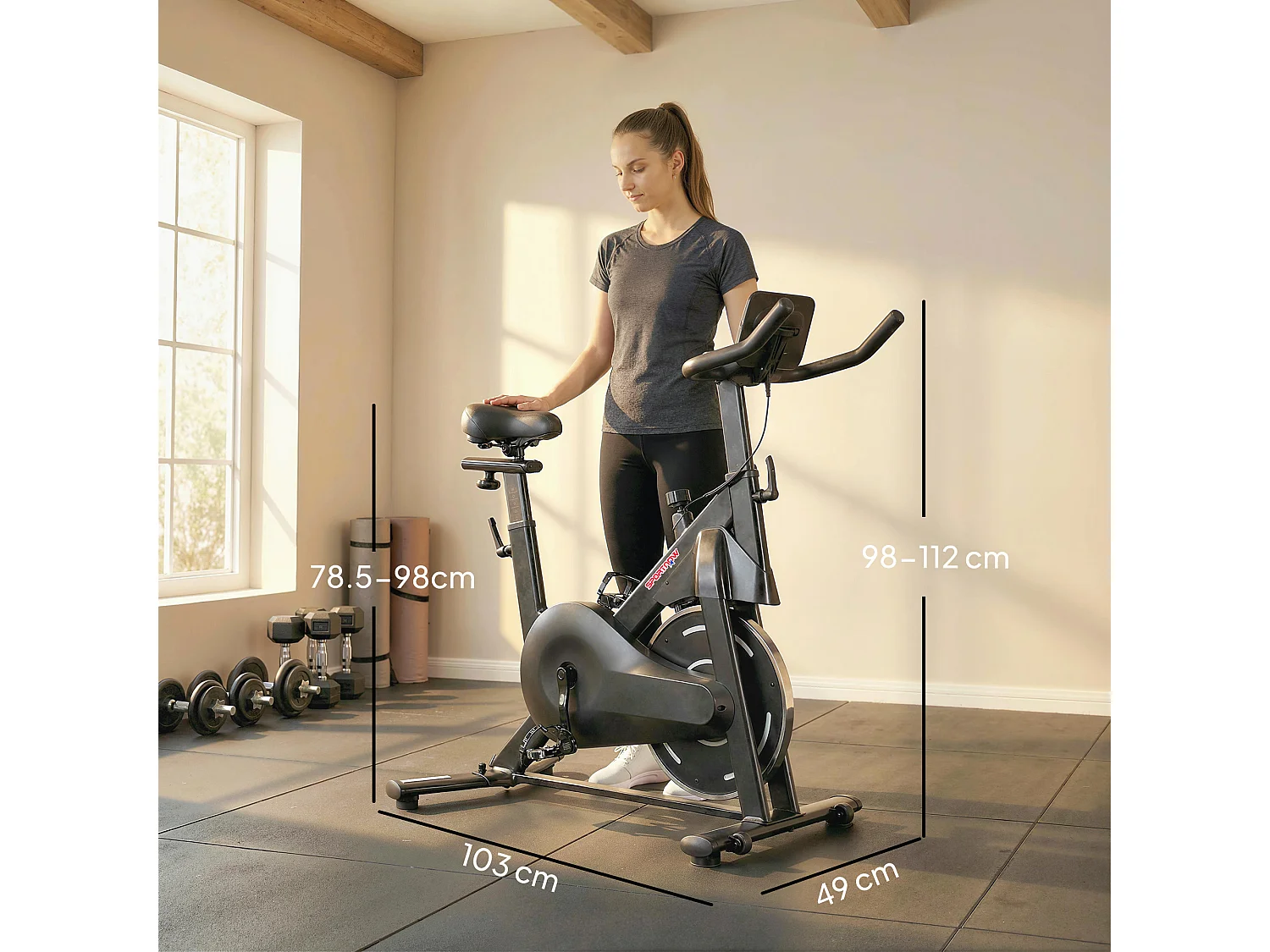 Cyclette magnetica regolabile con display lcd nero