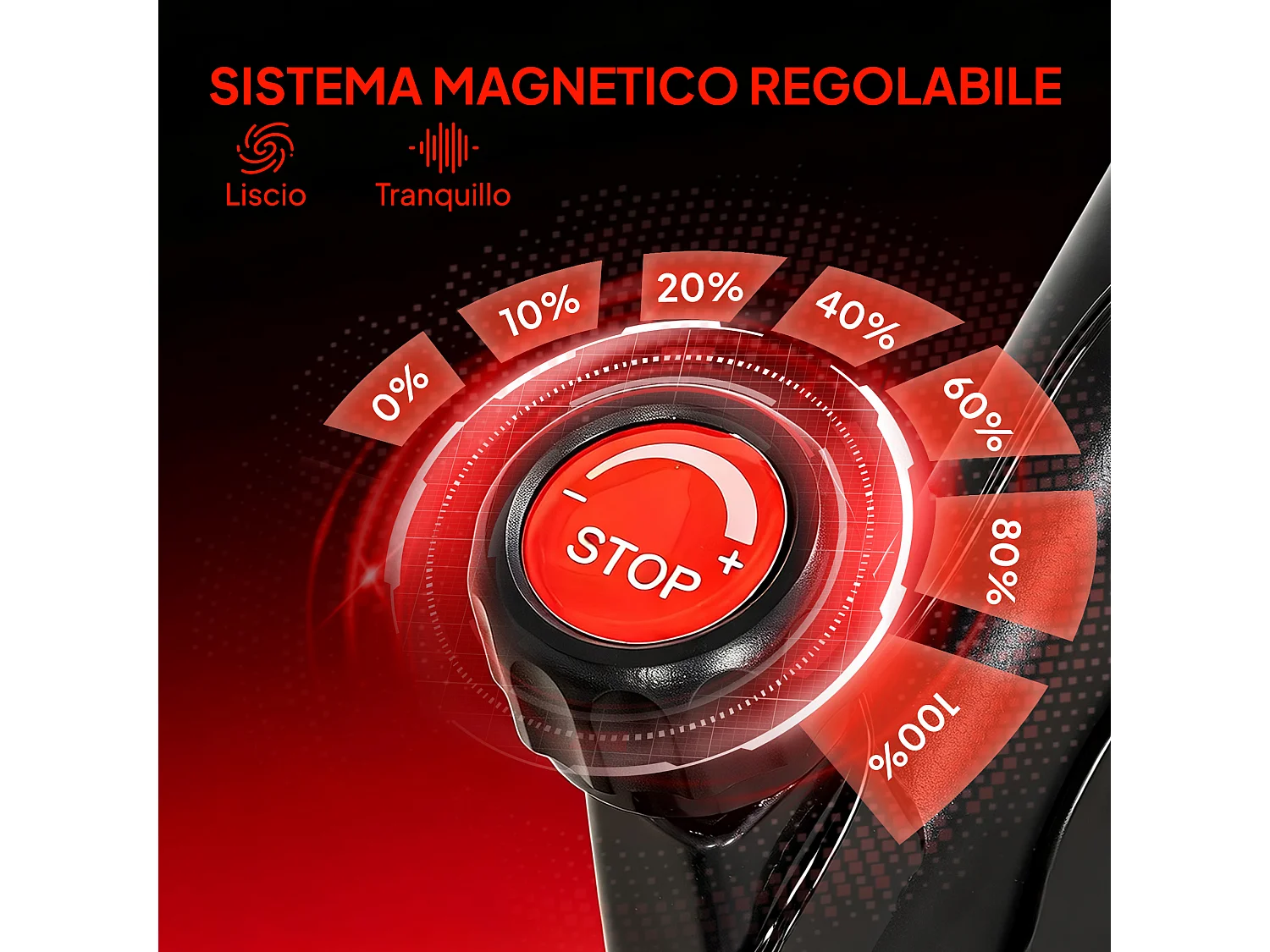 Cyclette magnetica regolabile con display lcd nero