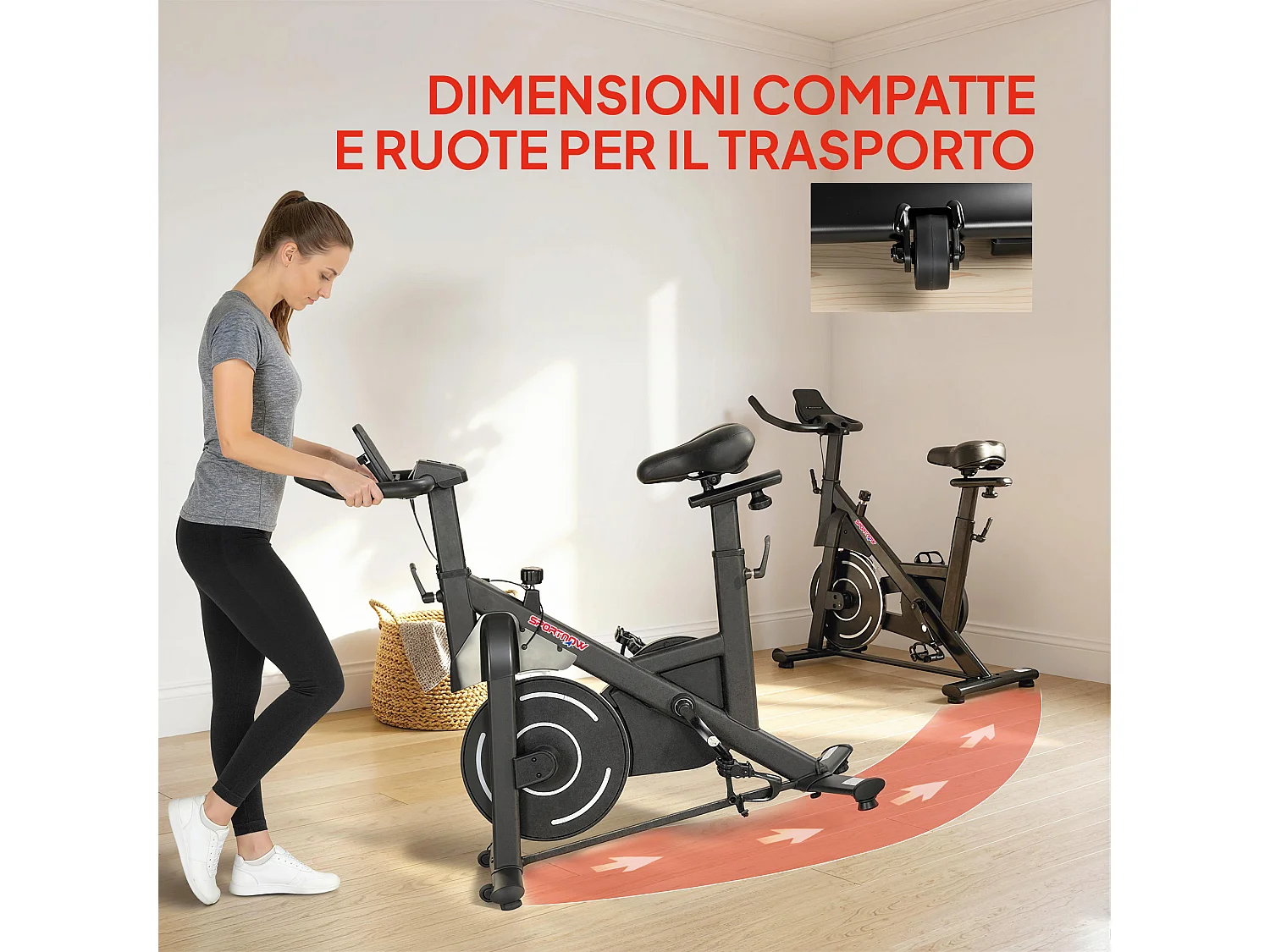 Cyclette magnetica regolabile con display lcd nero