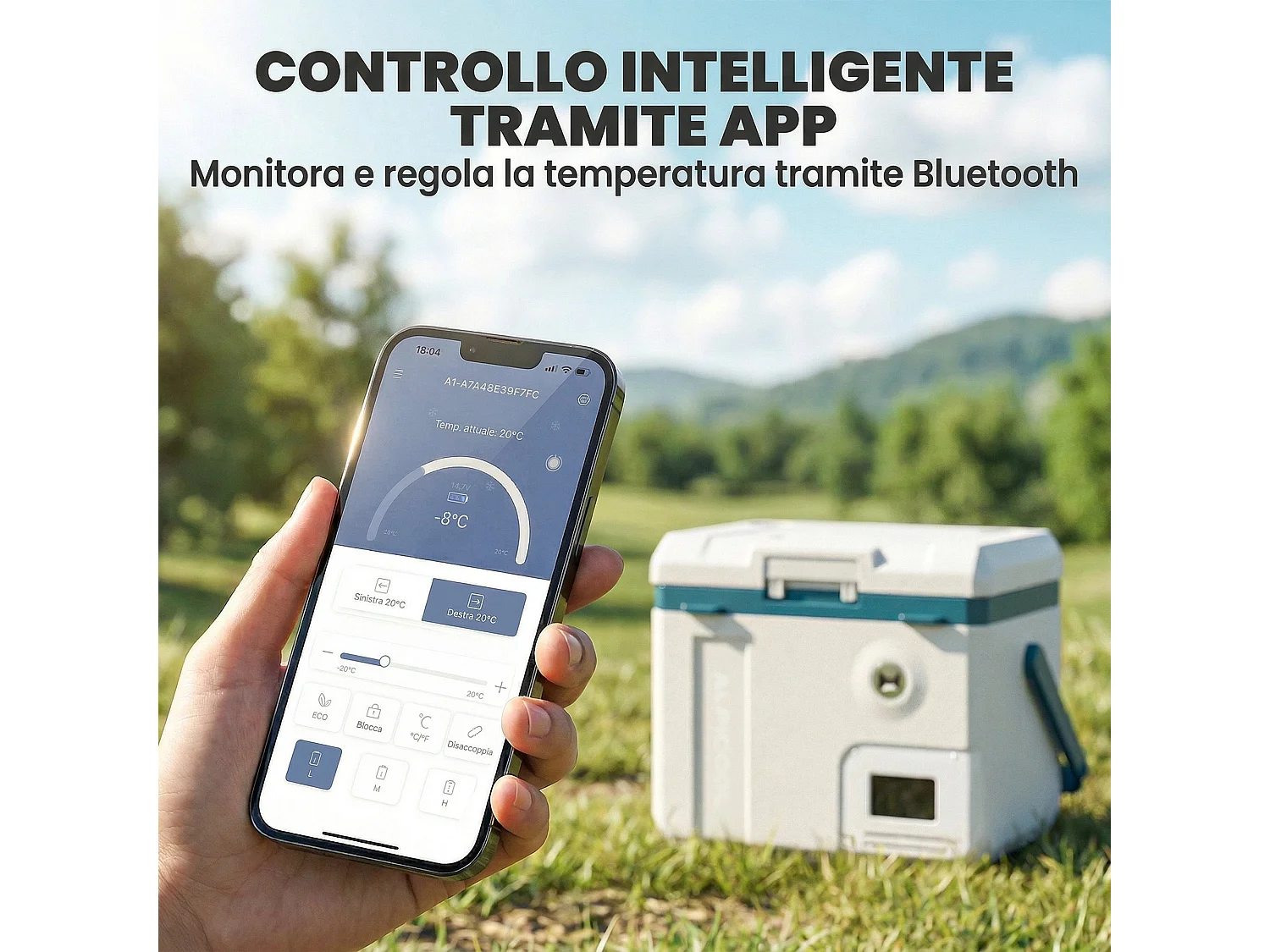 Frigorifero portatile per auto con compressore in plastica nero