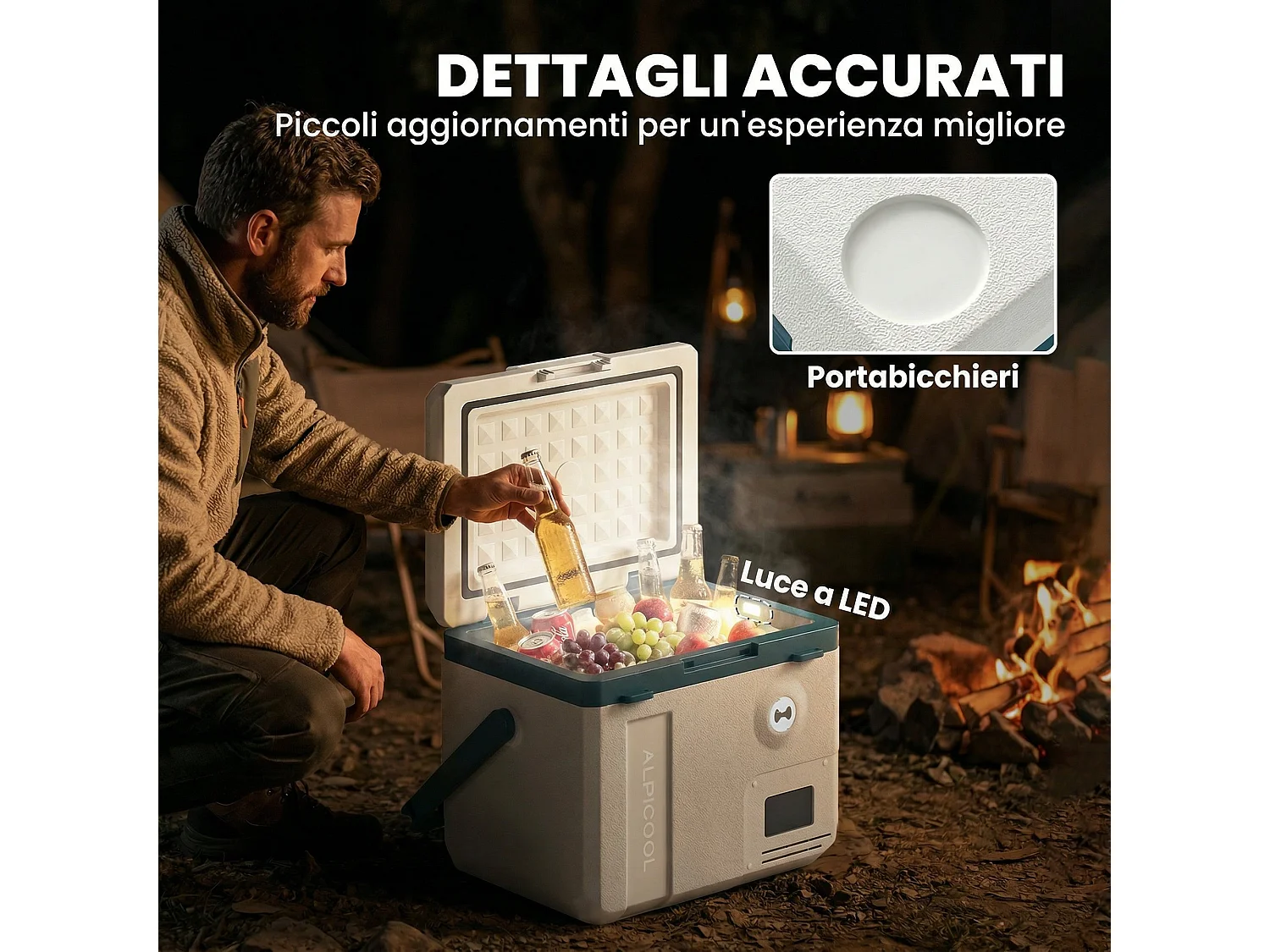 Frigorifero portatile per auto con compressore in plastica nero