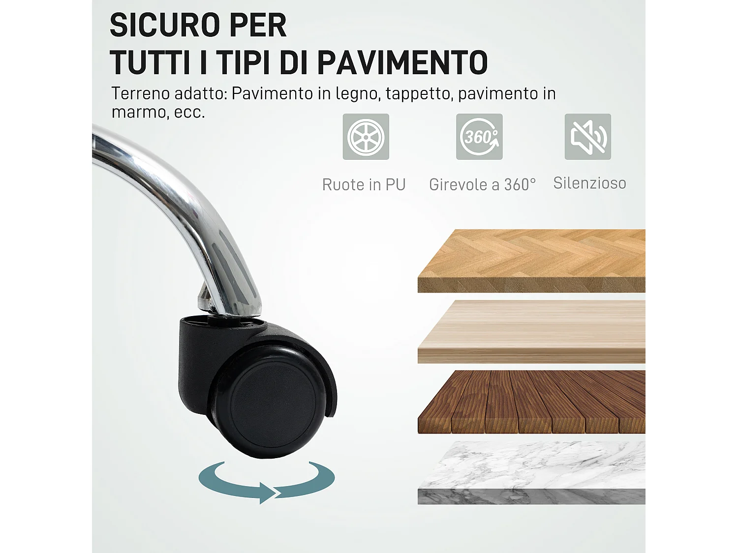 Sedia da ufficio massaggiante girevole in tessuto effetto lino grigio