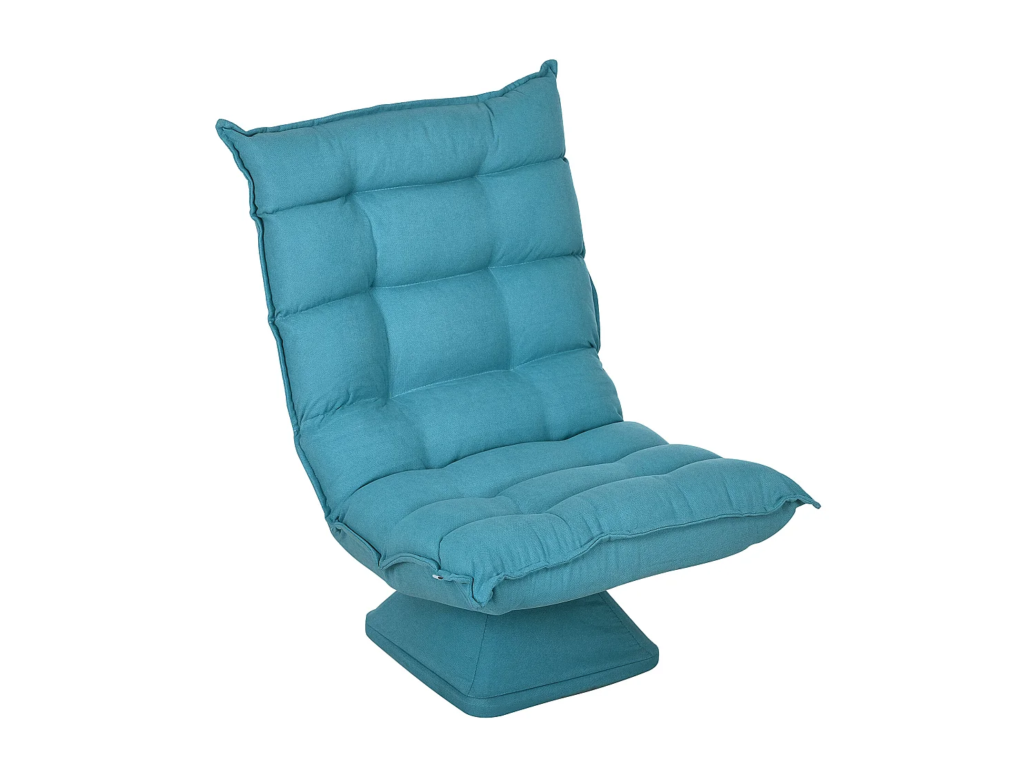 Poltrona relax girevole effetto velluto blu 62x70x95 cm