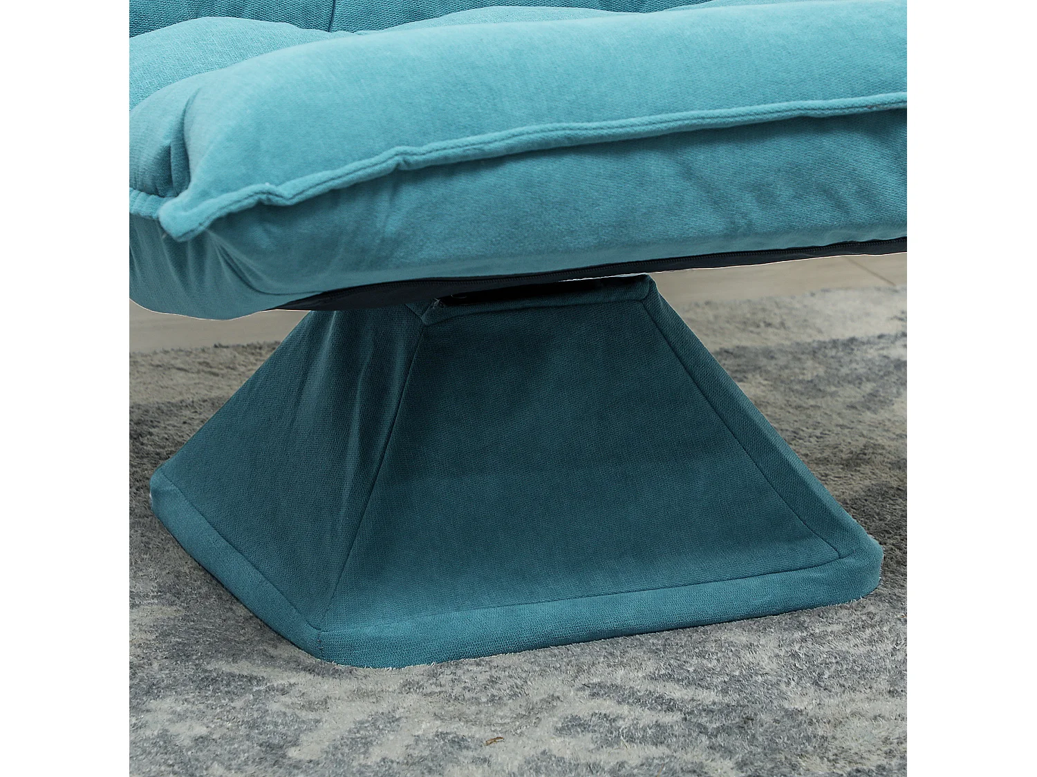 Poltrona relax girevole effetto velluto blu 62x70x95 cm
