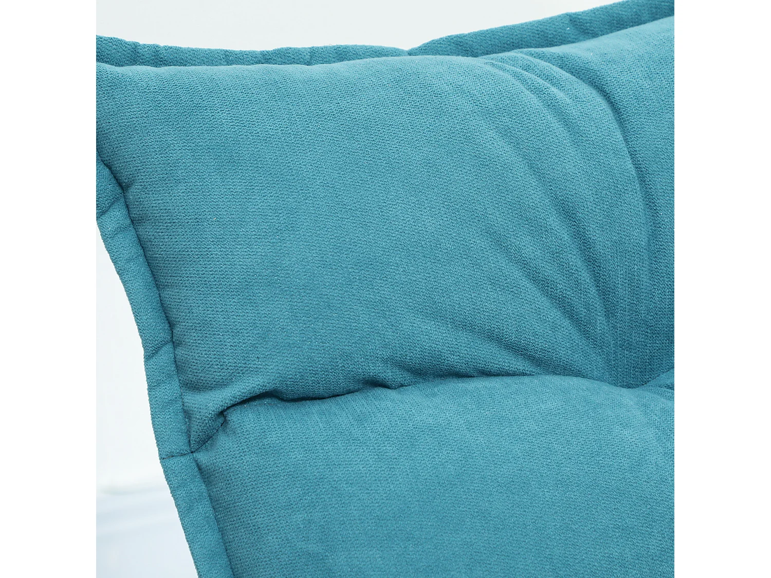 Poltrona relax girevole effetto velluto blu 62x70x95 cm