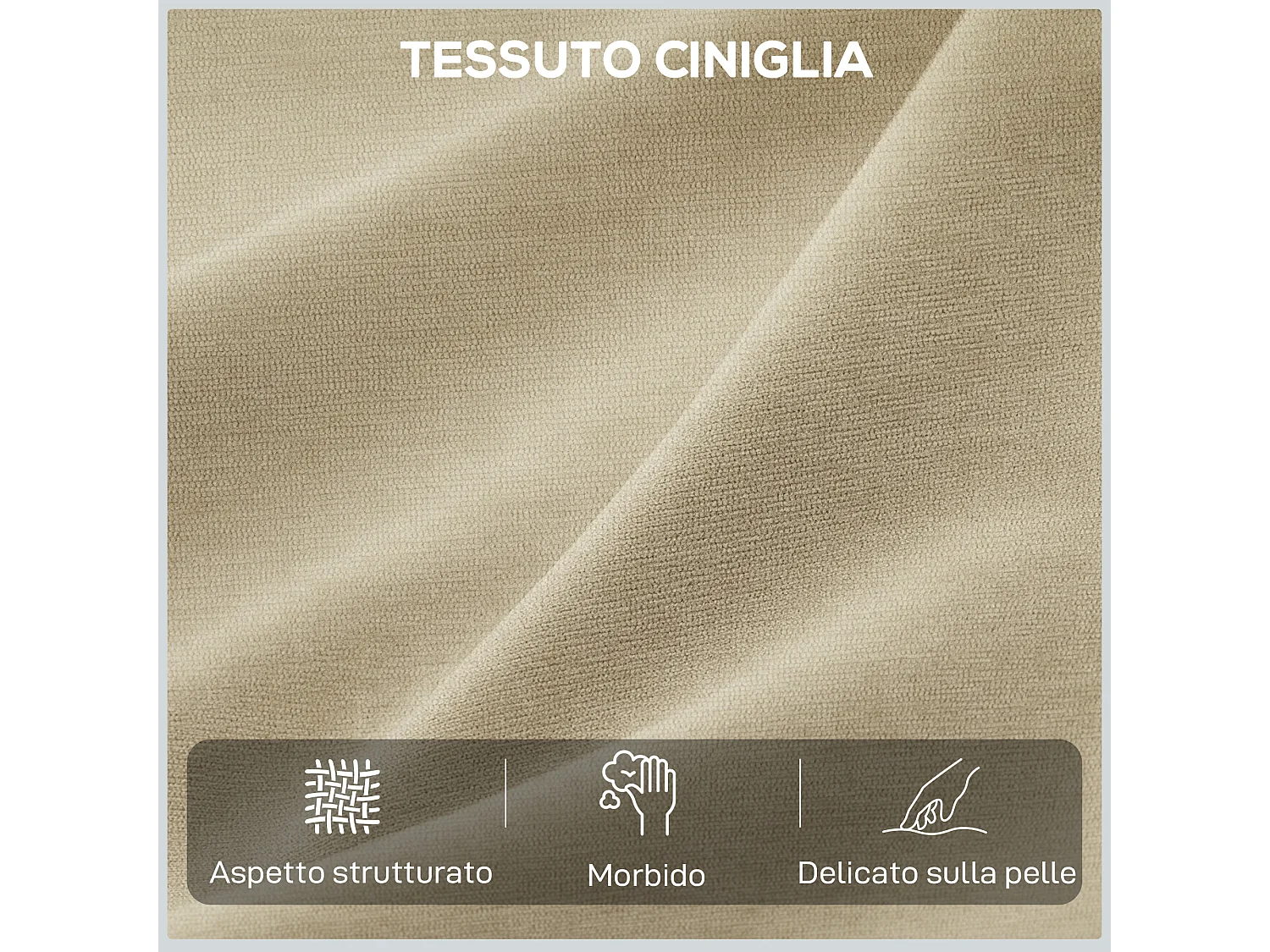 Poltrona reclinabile elettrica in ciniglia beige con poggiapiedi