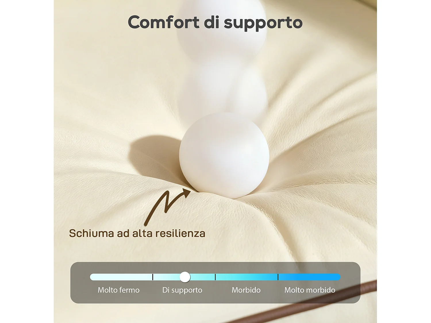 Poltrona da salotto con tasca laterale in finta pelle beige