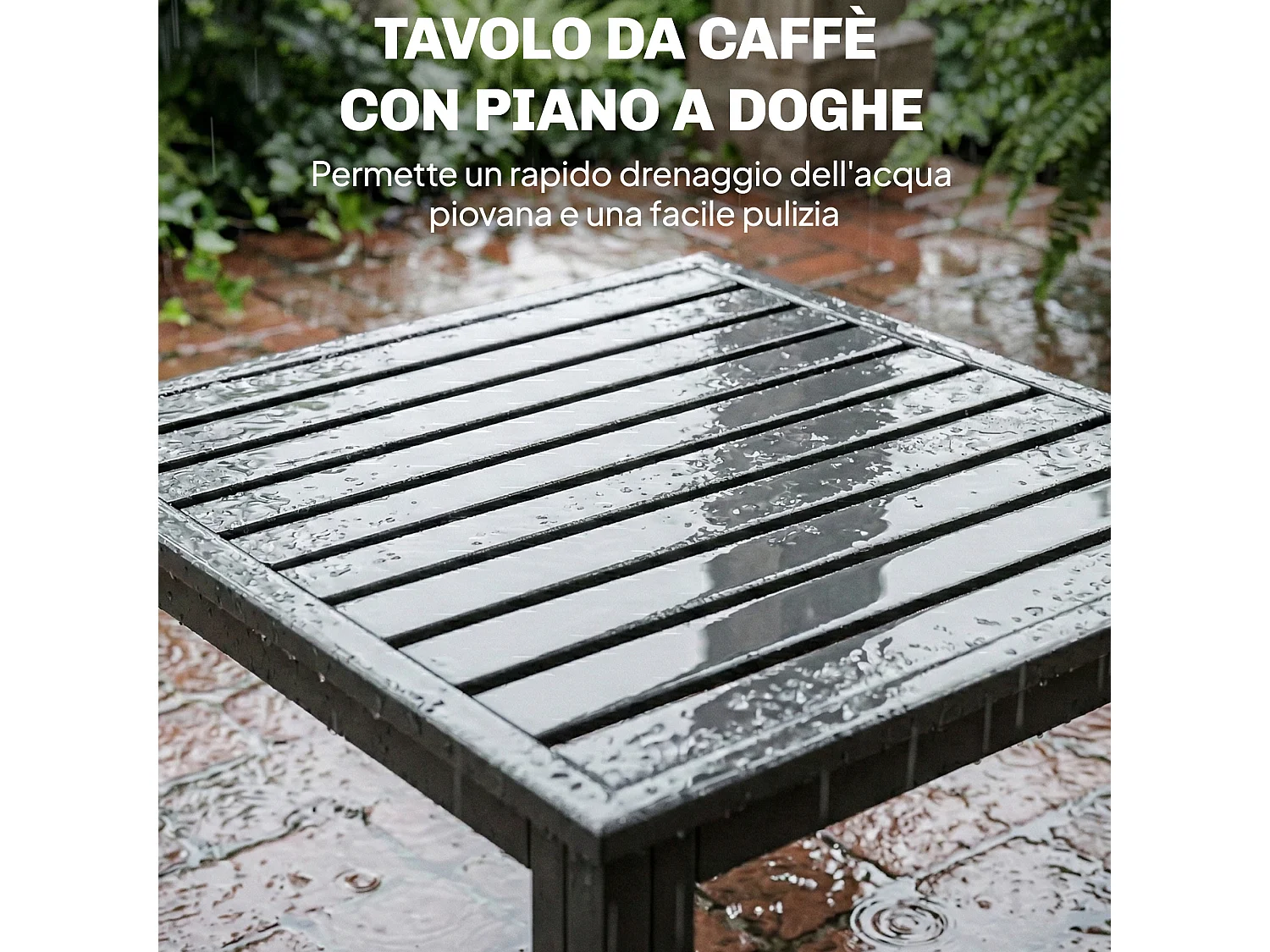 Set da giardino 3pz con 2 divanetti e tavolino grigio
