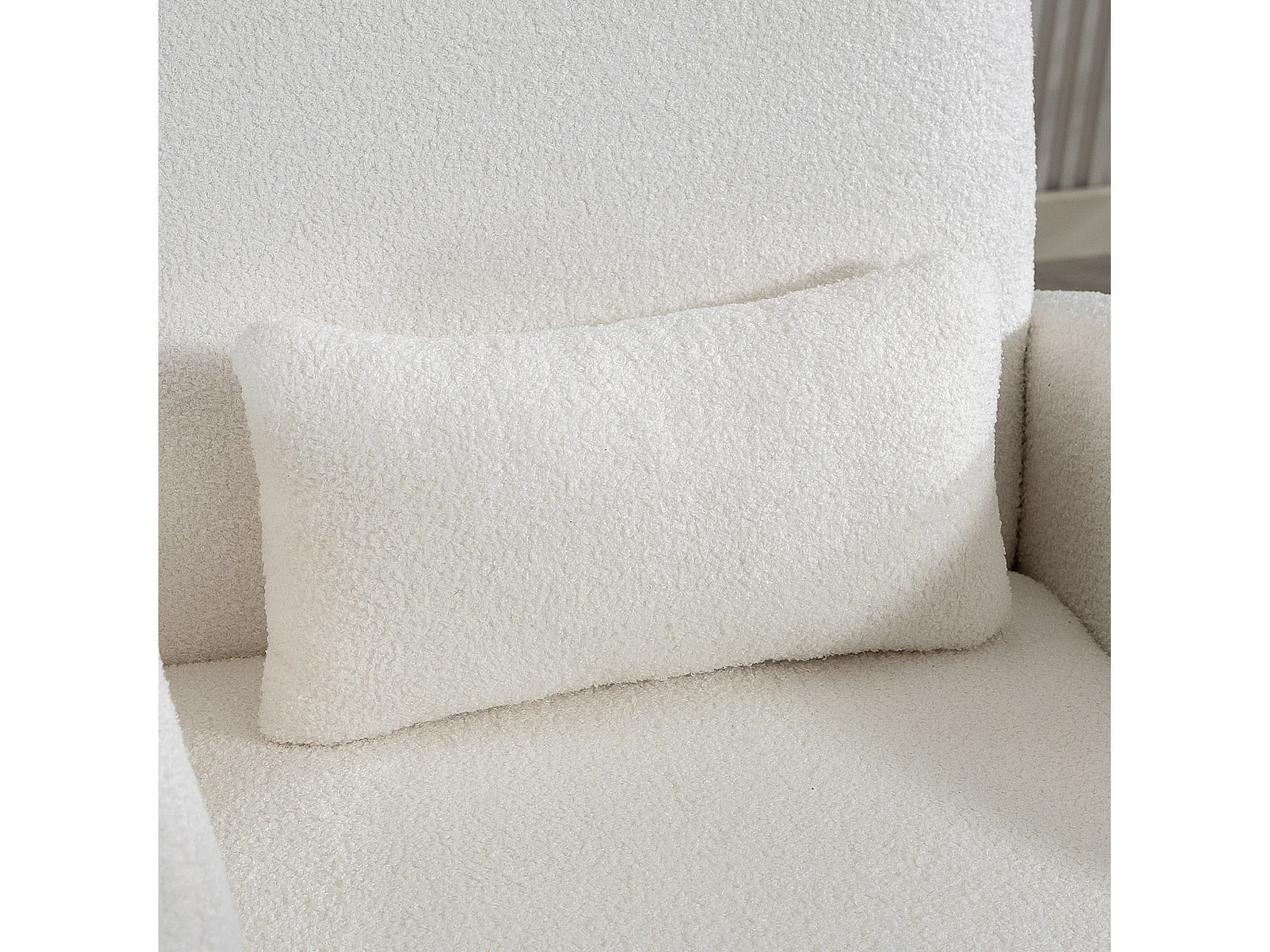 Poltrona moderna con spazio contenitore nascosto e cuscino crema