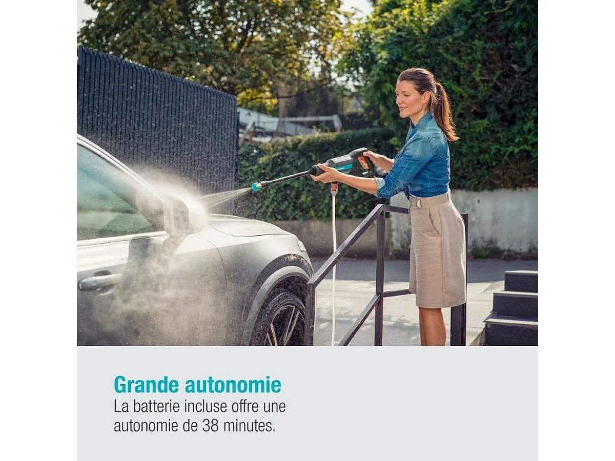 GARDENA AquaClean 24/18V P4A Tragbarer Hochdruckreiniger mit Akku 18V