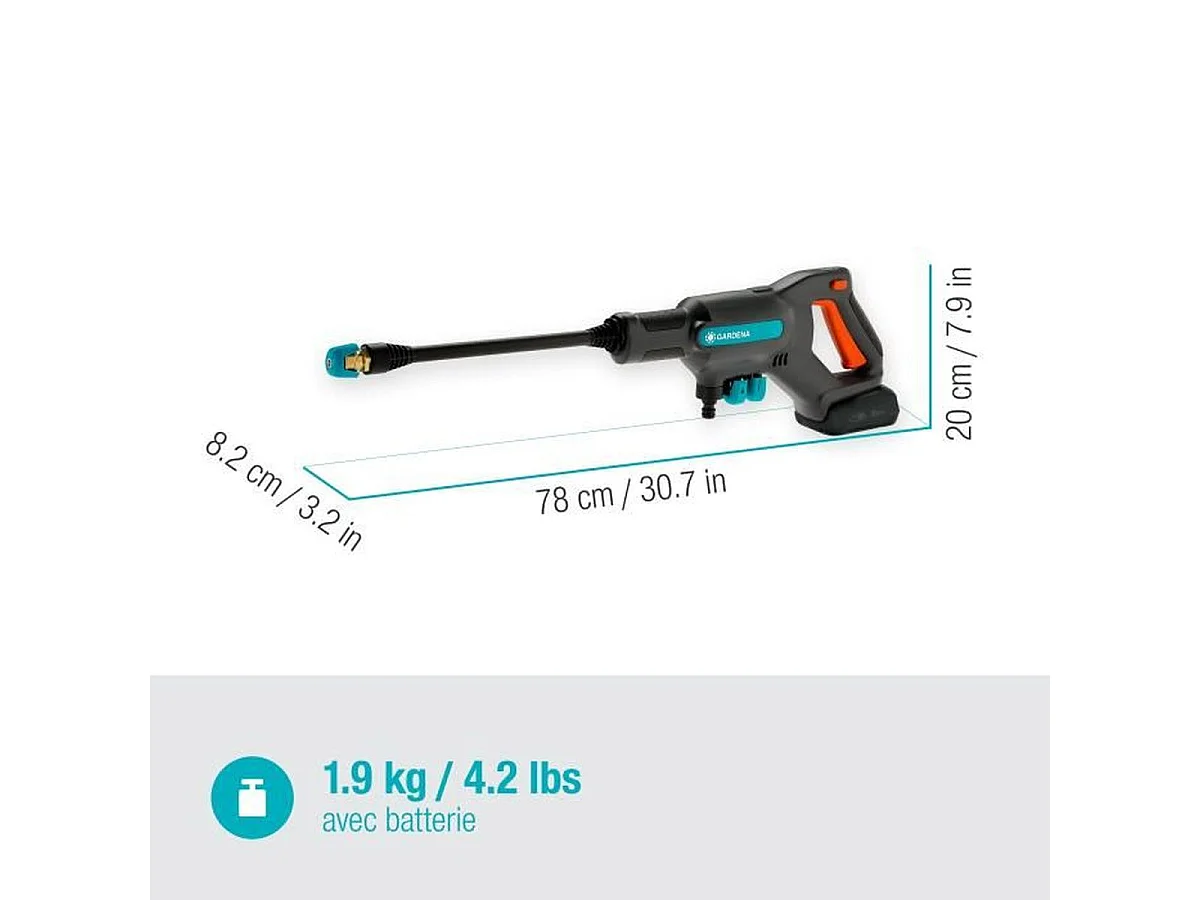 GARDENA AquaClean 24/18V P4A Tragbarer Hochdruckreiniger mit Akku 18V