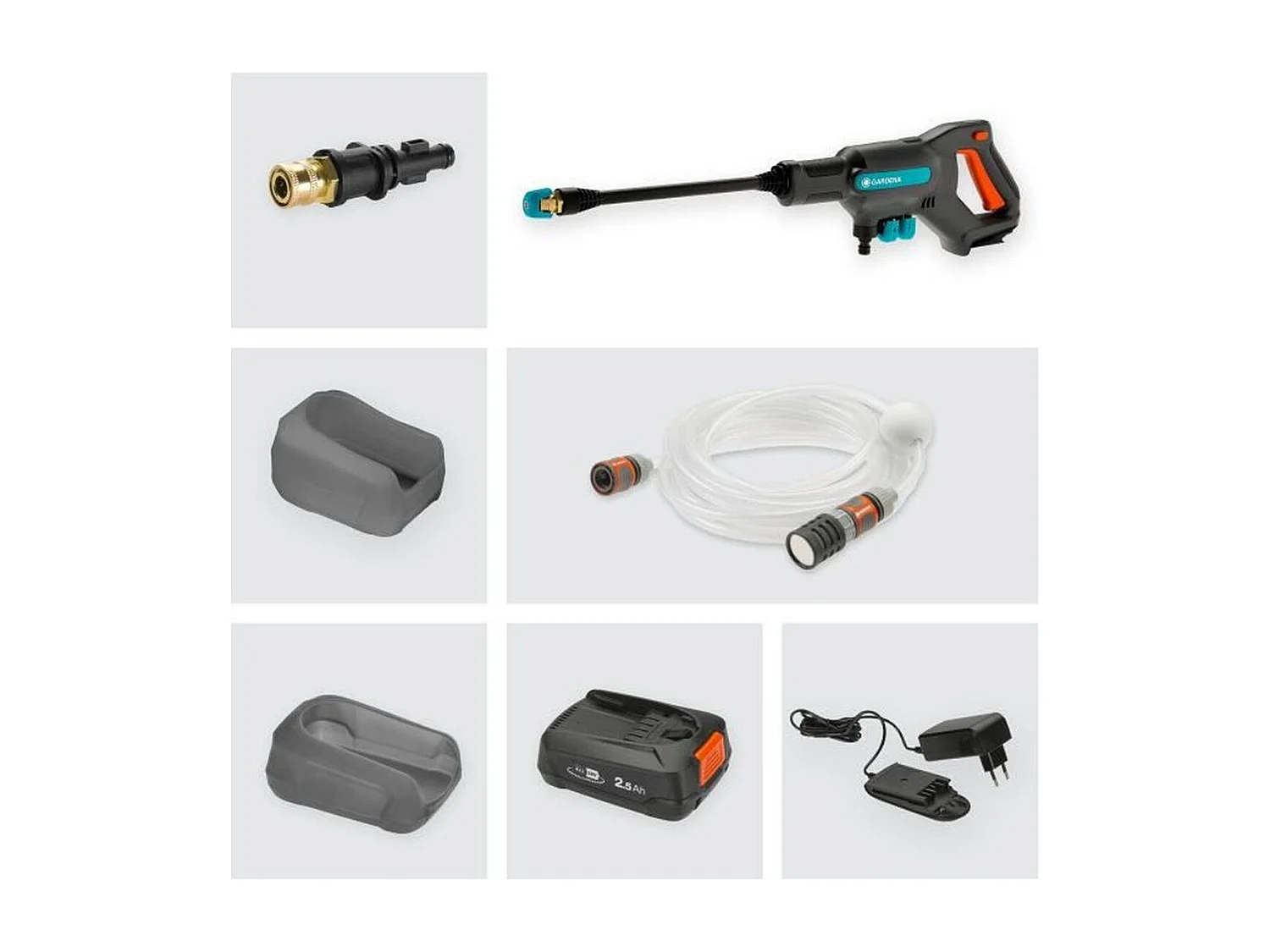 GARDENA AquaClean 24/18V P4A Tragbarer Hochdruckreiniger mit Akku 18V