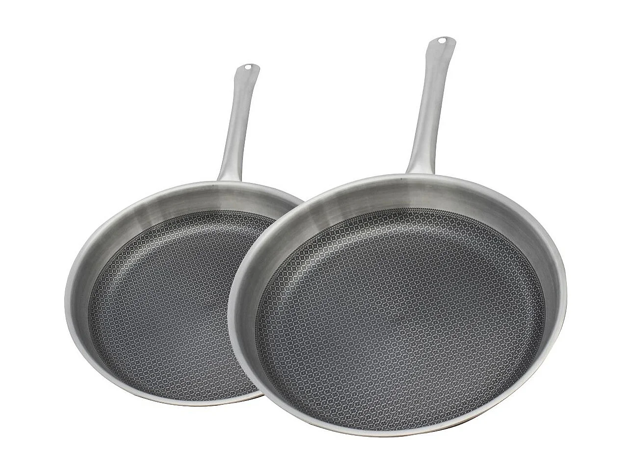Lot de 2 poêles Elo Relief Solution 24 cm et 28 cm en inox sans PFAS