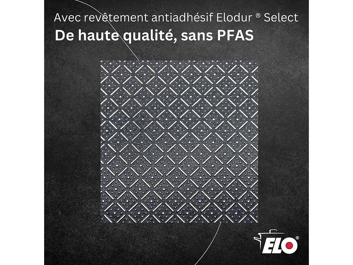 Lot de 2 poêles Elo Relief Solution 24 cm et 28 cm en inox sans PFAS