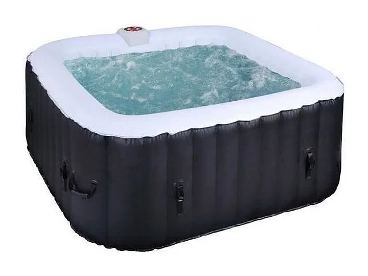Spa Inflável Quadrado para 6 Pessoas 130 Micro Jatos Preto 185 x 185 x 65 cm