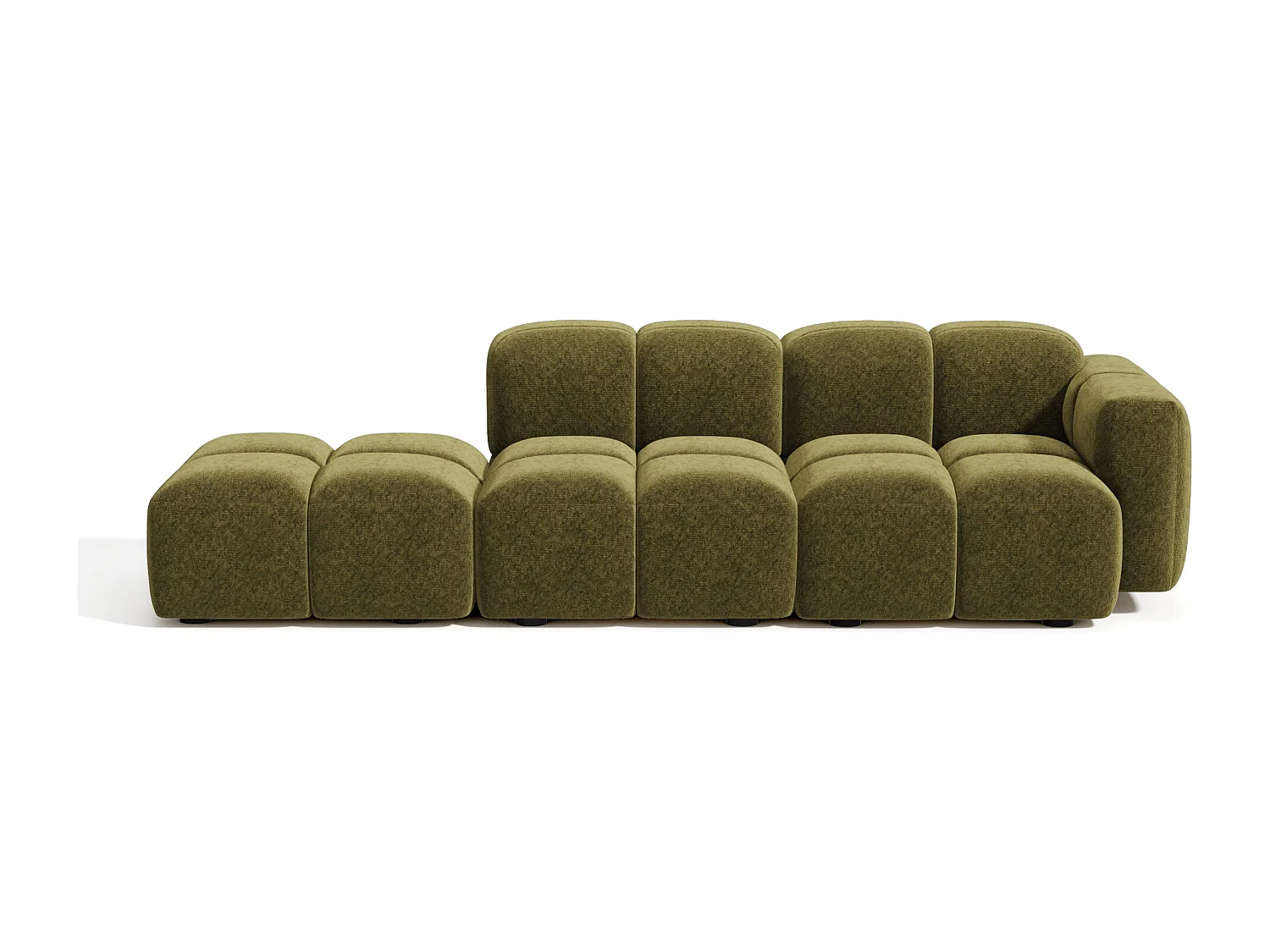 Canapé modulable 4 places MOSS en velours texturé
