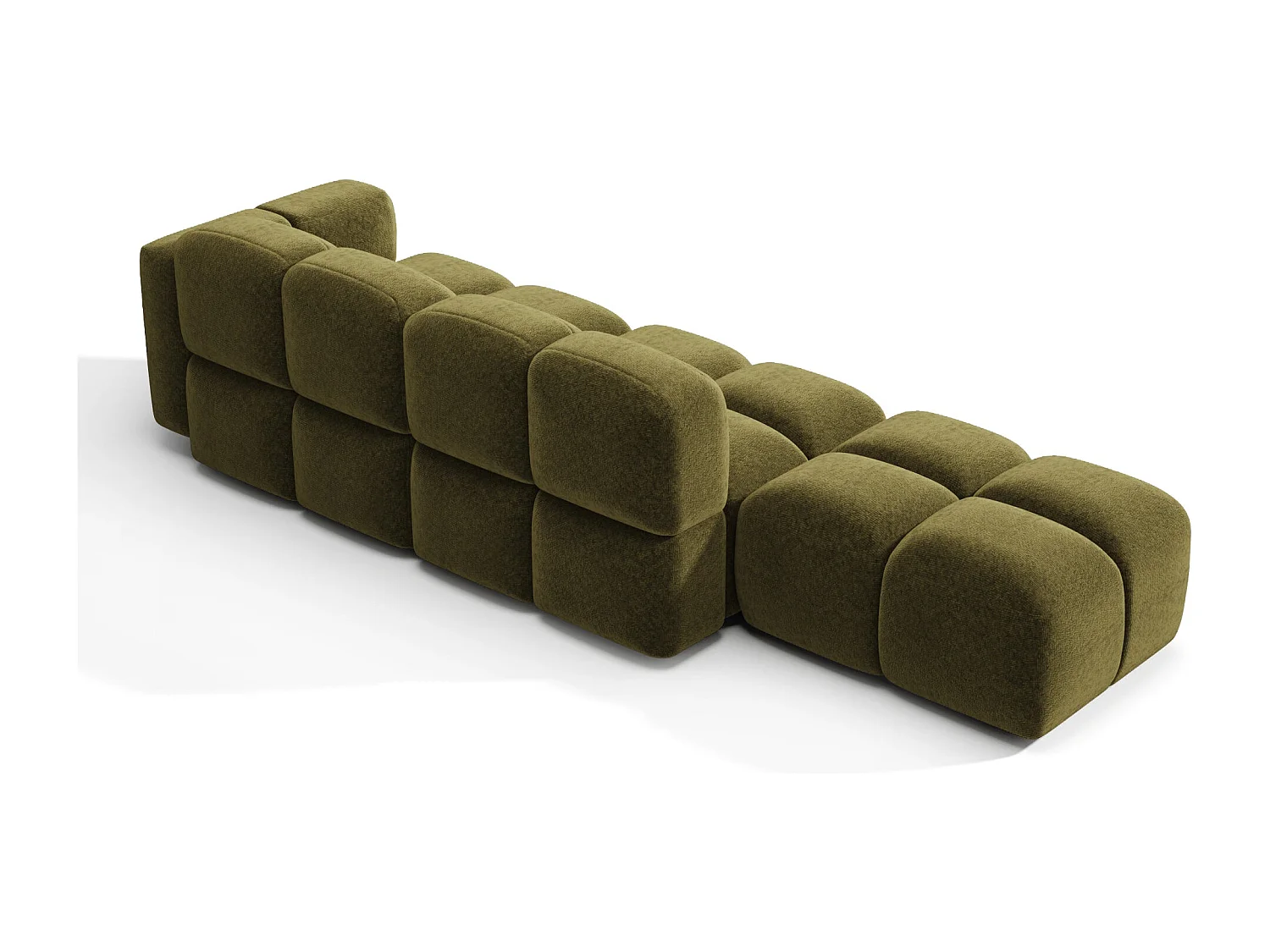 Canapé modulable 4 places MOSS en velours texturé