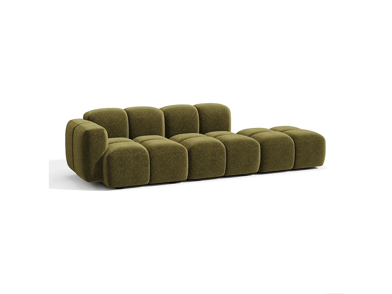 Canapé modulable 4 places MOSS en velours texturé