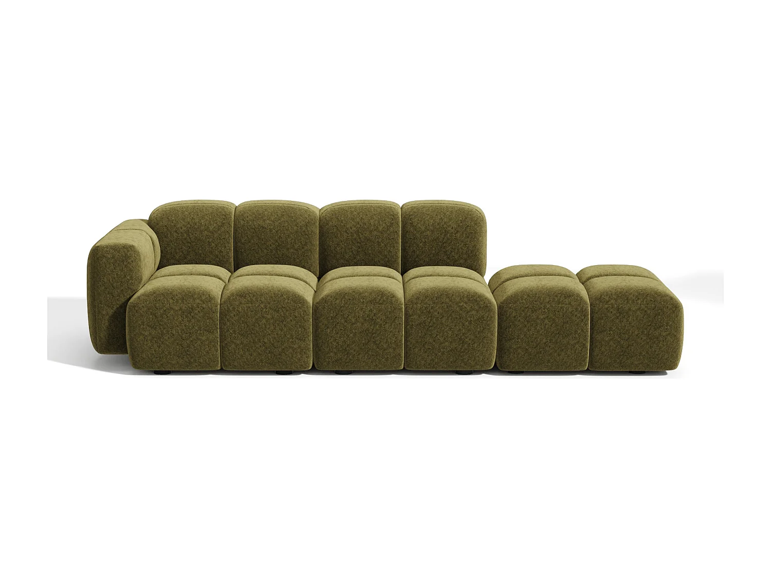 Canapé modulable 4 places MOSS en velours texturé